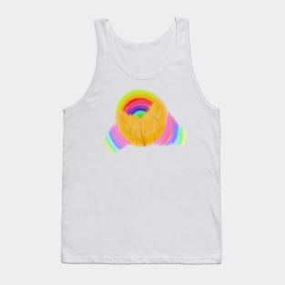 Colorful rainbow watercolor floral leaf art Tank Top